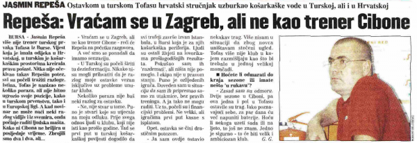 repeša vraćam se u zagreb ali ne kao trener cibone